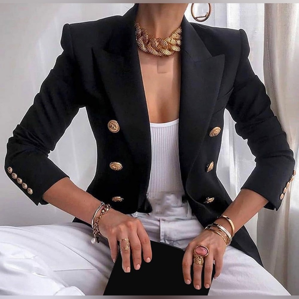 Express Wool Blend Double Breasted Novelty Button Blazer NEW ⭐️